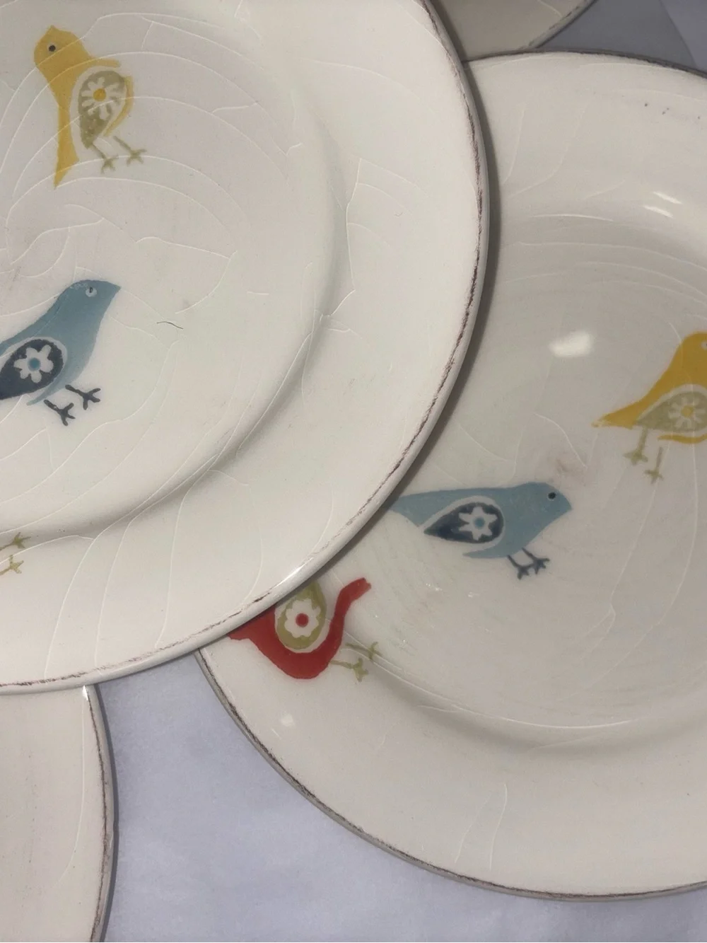 Vintage Set of 8 Pier 1 Imports Little Bird Salad Plate 8-1/2” Portugal. Y3
